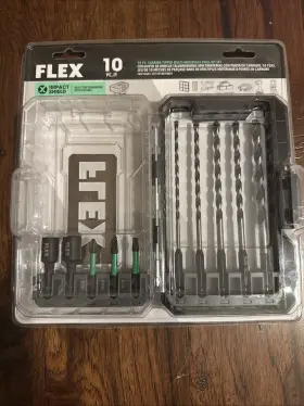 A30923 Flex 10 Pieces Carbide-tipped Multi Materials Drill Bit Set. New
