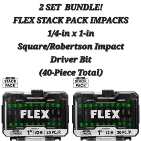 Fa101003-20 Flex 2 Stack Pack Impacks 1/4-in X 1-insquare/robertson Impact Driver Bits