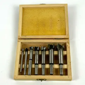 P3629 Forstner 7 Piece Hole Drill Bit Set In Wooden Case #p3629 Size 1/4 Inch To 1