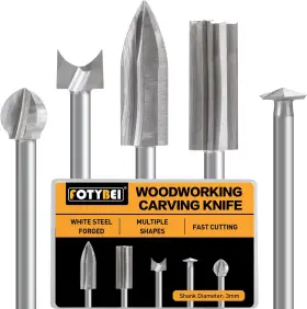 Fotybei-56 Fotybei 705353031373 Wood Carving Drill Bits Set Compatible With Dremel Rotary Tool 5 Different Engra