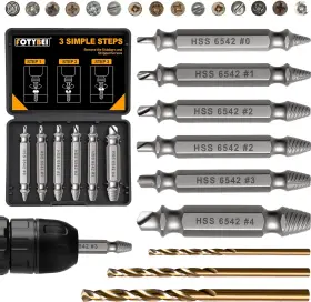 Fotybei Lsqcq-001 9pcs Damaged Screw Extractor Set Hardness 65hrc Upgraded Model Hss 6542 Remov