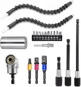 Fouua 313098574514 Flexible Drill Bit Extension And Universal Socket Wrench Tool Kit 105 Right An