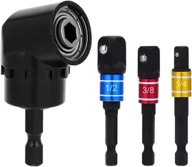 Fouuaaoou 797442677791 Impact Grade Driver Sockets Adapter Extension Set 3pcs 1/4 3/8 1/2 Inch Black