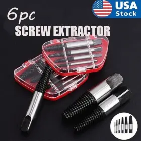 Ref100106 Frentaly Damaged Screw Extractor Get Out Drill Bits 6/12 Pcs Tool Set Broken Bolt Remover