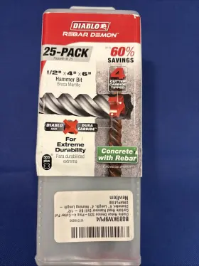Freud 008925150718 Diablo 1/2 Inch X 4 6 Sds-plus 2-cutter 25-pack