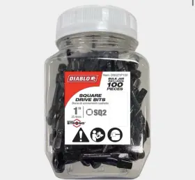 Dsq21p100 Freud Diablo 1 Inch Sq2 Sq Drive Bits Bulk Jar 100 Pk Impact Strong Driver Dsq2p100