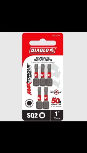 Dsq21p25 Freud Diablo Pack 25 #2 Square 1 Inch Screwdriver Drill Insert Bits