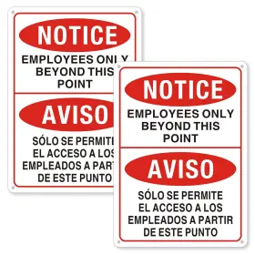 Frohllia 607603440136 2 Pack Employees Only Beyond This 10 X 7 Inches Red Sign