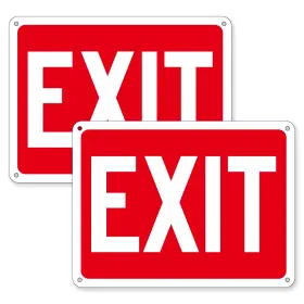 Frohllia 607603440549 2 Pack Exit Signs Aluminum Sign With Red Small