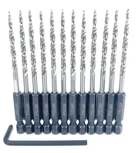 Ftg Usa 850003437538 Tapered Drill Bits For Wood 12 Pc 6 9/64 All Same Size Replacement Fo