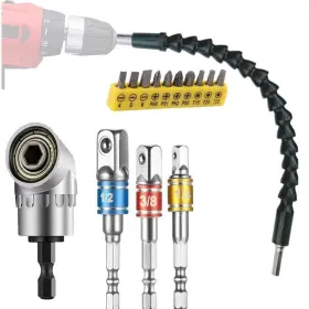 Gallia 791751117771 Flexible Drill Extension Hex Shank Nut Driver Bit Set 1pcs Bendable Dr