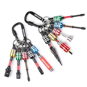 B03k021-us Geinxurn 21pcs Bit Holder Key Chain 1/4 Inch Hex Shank One Handed Quick Change&release Ex