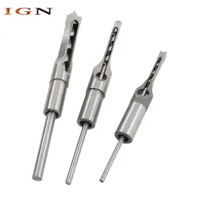 Ign2791818 Genrics 3pc Drill Bit Tool Square Hole Mortising Drilling Saw Mortise Chisel Woodworking