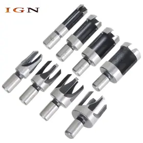 Ign610600 Genrics Cutting Shank Drill Bit Set 8 Pcs Carbon Steel Wood Plug Hole Cutter Dowel Maker