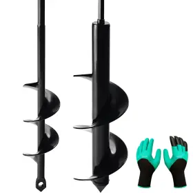 Genubi Industry 602581020899 2 Pack Garden Auger Spiral Drill Bit Set - 3 X 12 Inch And 1.6 9 With Ga