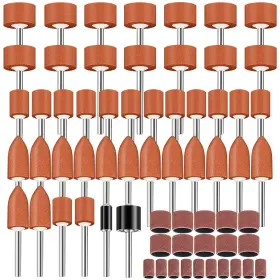 56828156 Ghzaocu 64pcs Sanding Bits For Dremel Rotary Tools 1/8 Inch Shank Aluminum Oxide Grinding S