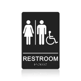 Rst96 Gicnkeuz Ada Braille Unisex Bathroom 9 X 6 Inches Sign