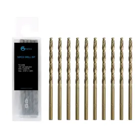 M35-1 Gmtools M35-1/8-10pcs 1/8 Inch Cobalt Drill Bits M35 Hss 135 Degree Tip Jobber