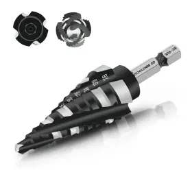 Gmtools Sp-3/16-7/8 M35 Four Spiral Flute Cobalt Step Drill Bit 3/16-7/8 Wear-resistant