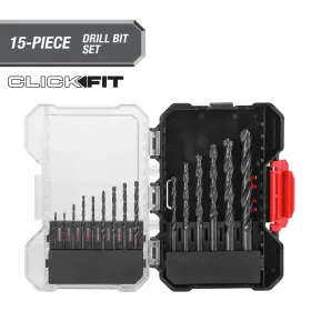 41015cf Great Neck Saw Mfg 705353420528 Hyper Tough 15-piece Bit Set In Click Fit Case