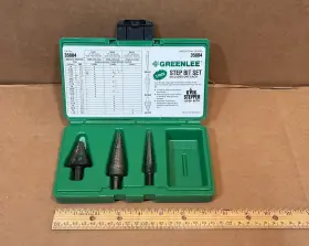 35884 Greenlee Step Drill Bit Set - Kwik Stepper Pack Of 3 Lightly Used