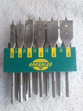 Greenlee 783310037101 Vintage Self-feeding Spade Bit Set 3/8 Inch -1 With Wall Mount Holder