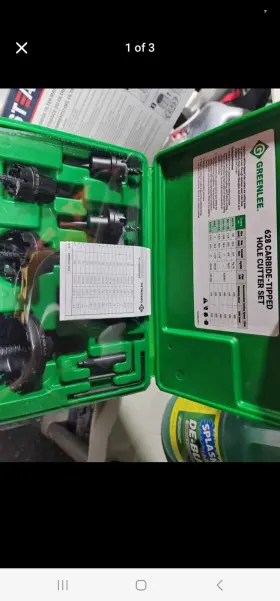 Greenlee 783310064008 628 Carbide Tipped Hole Cutter Set New-open Box