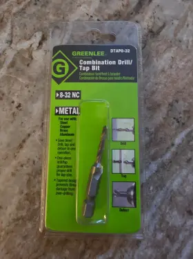 Dtap8-32 Greenlee Hardened High Speed Steel Split Point Drill And Tap 8-32 Nc Dtap8-32 Greenlee Hardened High Speed Steel Split Point Drill And Tap 8-32 Nc