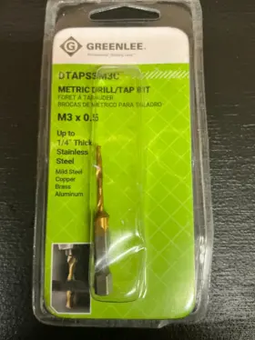 Dtapssm3c Greenlee M3 X 0.5 High-speed Steel Drill/tap Bit