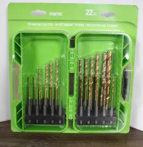 Greenworks 195526009771 22pc Titanium Coated Drilling Bit Set All-in One Convenience