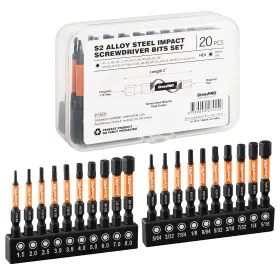 Grenpro 339049274242 Allen Wrench Drill Bit Set Hex Head Impact Driver 20pc Metric&sae