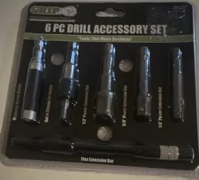 Grip 35337 6-piece Drill Accessory Set Heat Treated Steel Socket Driving