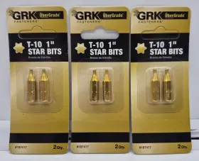 187417 Grk Star Bits Yellow Gold T-10 1 Inch - 6 Total Pieces