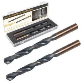 Gr20250724 Grngven 6mm Straight Shank Drill Bits 2pcs 4341 High-speed Stee Black And Gold Finish