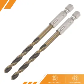 Gryfton 686130930655 2 Set 5mm High Speed Steel Twist Drill Bit With Hex Shank 105mm Length