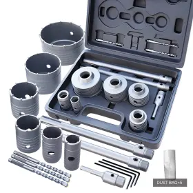 6pcs-qk Gstk 15pcs Concrete Hole Saw Set 30 40 50 65 80 100mm With Sds Plus Shank C