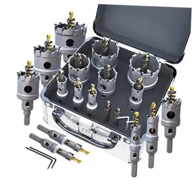 Gstk Hjk-unk-1 Upgrade Heavy Duty Carbide Tct Hole Saw Kit 10pcs For Hard Metal