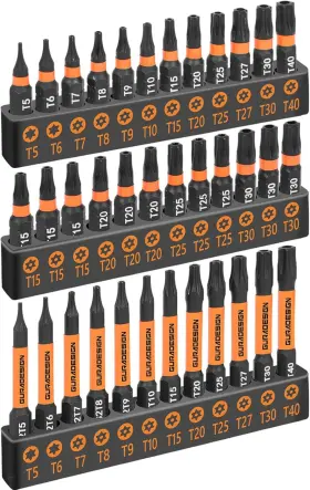 Ly024 Guradesign 36-piece Torx Bit Set Tamper Resistant Star Bits Security T5
