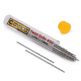 45-12550 Gyros 25 Pcs #50 Micro Drill Bit Set Small Bits For Jewelry Plastic Res Inch