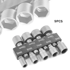 1gs044 Gzyf Power Nut Driver Hex Shank Drill Bit Set Adapter Socket Wrench Screw Tool Kit