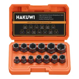 Lm13pcs-us Hakuwi 13-pcs Bolt Extractor Set 3/8ftft Drive Easy Out Impact Bol
