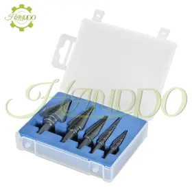 977604 Handdo 5pcs Hss Step Drill Bit Set M2 Multiple Hole 50 Sizes 1/8- 1-3/8 Inch Black Oxide