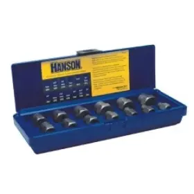 Hanson 024721541130 Bolt Extractor 13pc Set 1/4 Inch -3/4 With 3/8 Drive