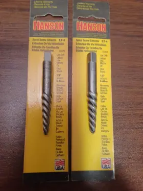 Hanson 042526534041 2 Spiral Screw Extractor # Ex-4 American Tool 1/4 Inch Drill Bits