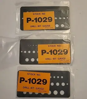 P-1029 Harbor Freight Lot Of 3 Drill Bit Gauges - Made In Taiwan Cleanout