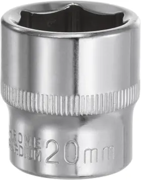 240727 Harfington 6-point Socket 3/8 Inch Drive 20mm Deep 1.18 Length 45# Steel Metric
