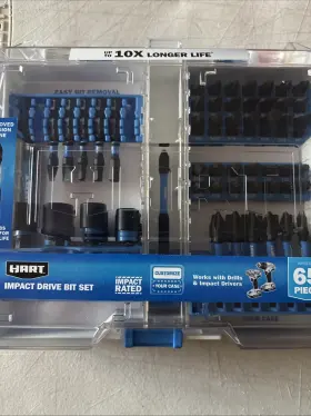 Hart 840092616914 15 Piece Impact Driver Bit Set With Storage Case Magnetic Holder- New