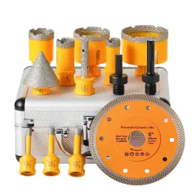 Ry-3001 Hasfer 13pcs Diamond Core Drill Bits Set Vacuum Brazed Hole Saw Kit 5/8 Inch -11 Thread F