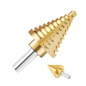 Sdb-01-01 Hendar Titanium Coated Hss Step Drill Bit 10 Sizes 1/4 Inch To 1-3/8 High-speed S