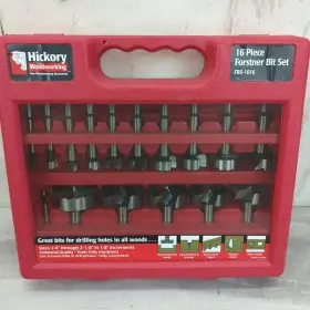 Fbs-1016 Hickory Woodworking 16 Piece Forstner Bit Set Fbs1016 1/4 Inch Thru 2-1/8 Carpenter